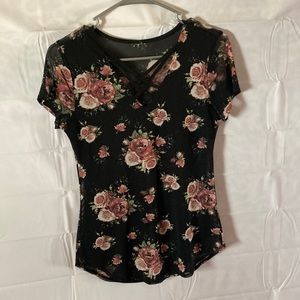 Black floral top